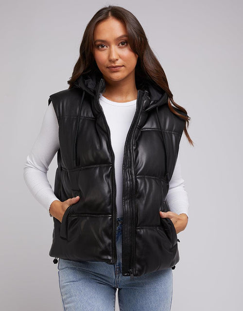 Silent Theory Ladies-Theo Puffer Vest Black-Edge Clothing