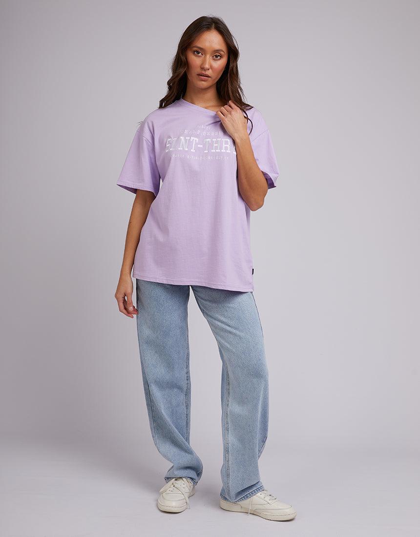 Silent Theory Ladies-Varsity Tee Lilac-Edge Clothing