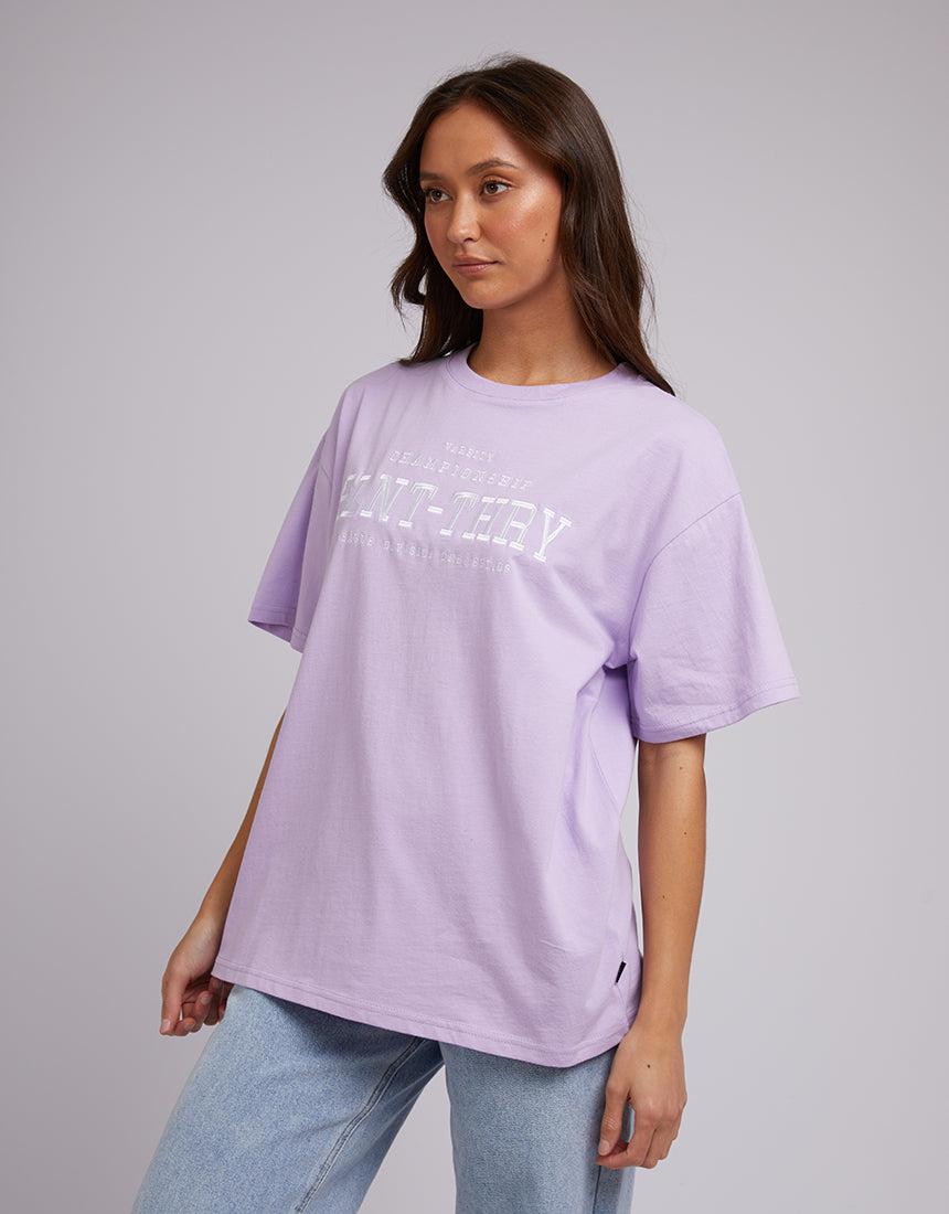 Silent Theory Ladies-Varsity Tee Lilac-Edge Clothing