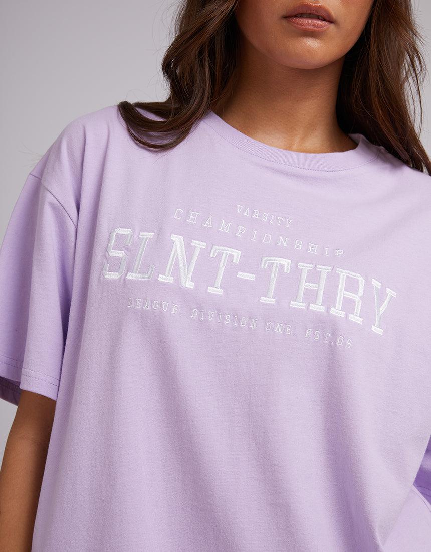 Silent Theory Ladies-Varsity Tee Lilac-Edge Clothing