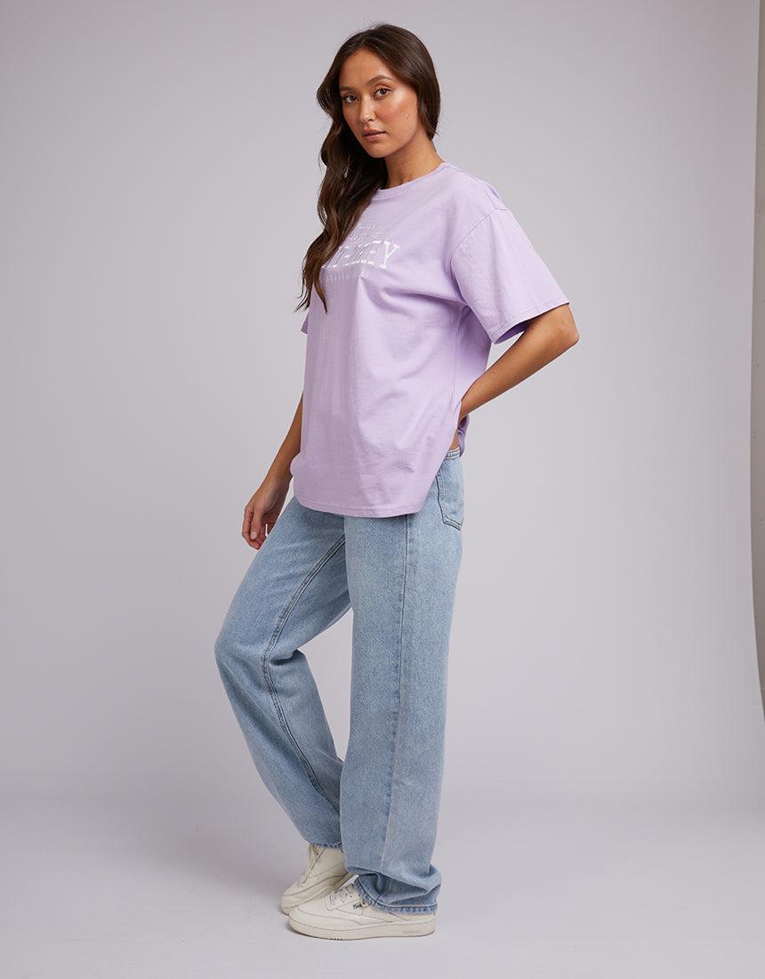 Silent Theory Ladies-Varsity Tee Lilac-Edge Clothing