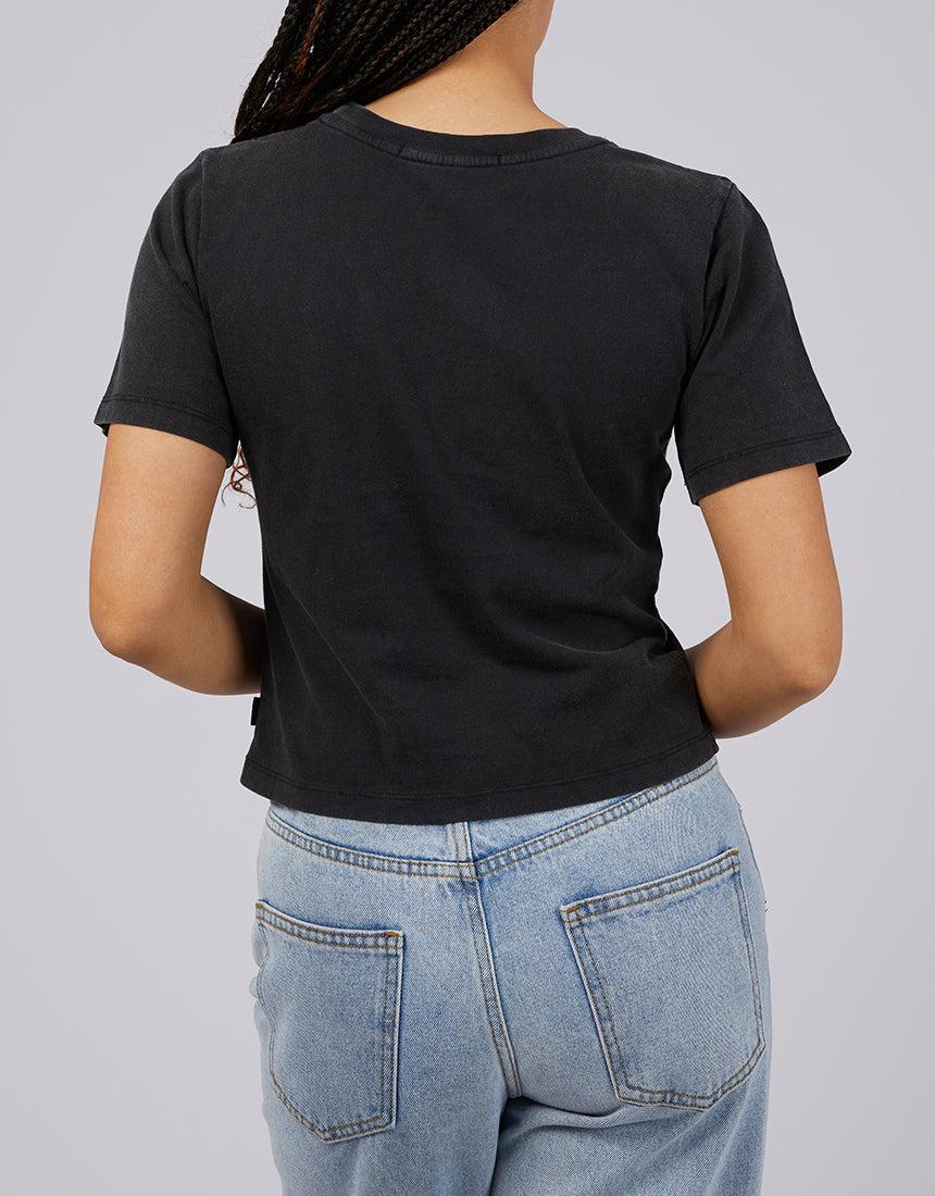 Silent Theory Ladies-Vintage Baby Tee Washed Black-Edge Clothing