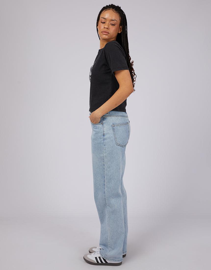 Silent Theory Ladies-Vintage Baby Tee Washed Black-Edge Clothing