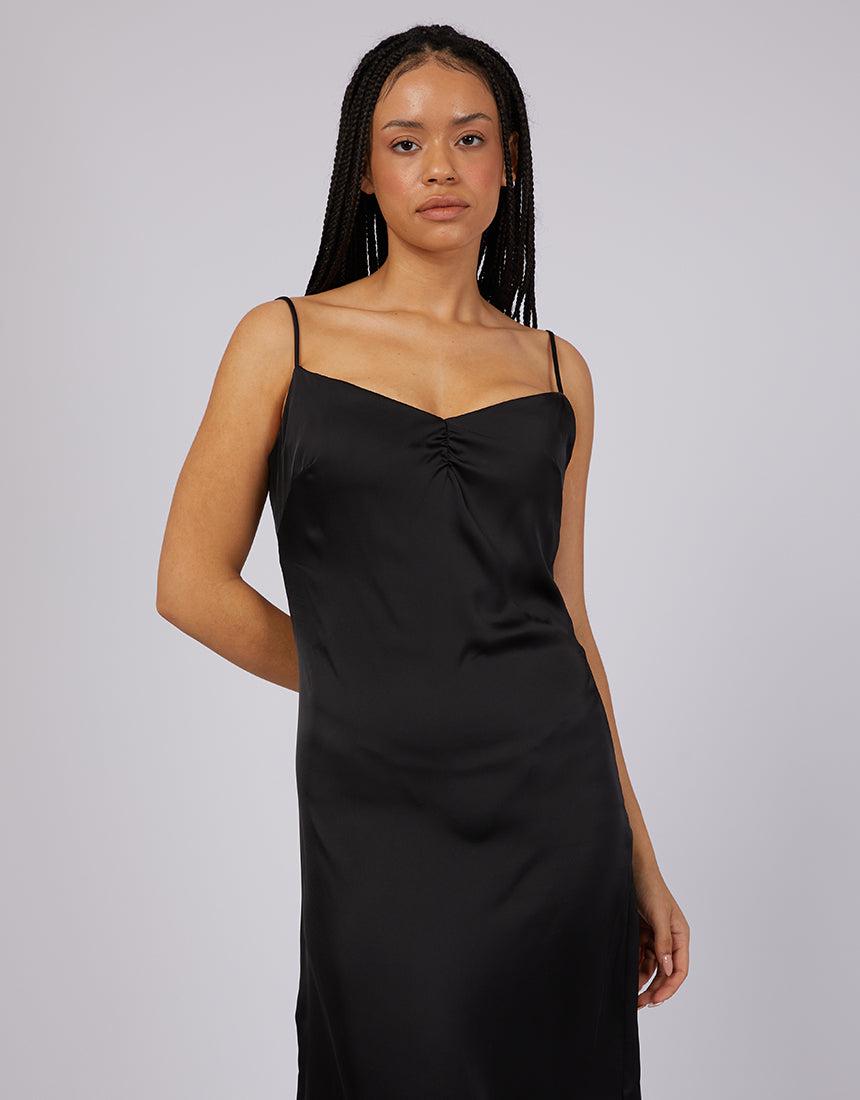 Silent Theory Ladies-Watson Midi Dress Black-Edge Clothing