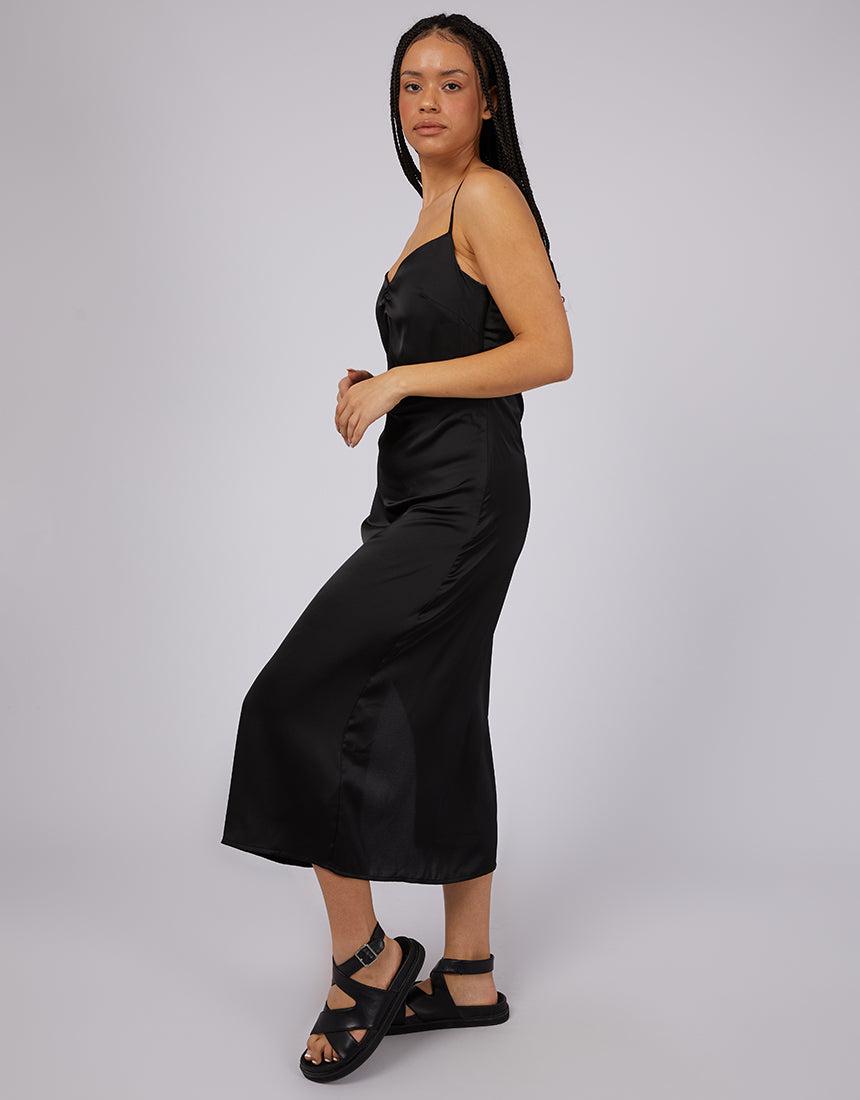 Silent Theory Ladies-Watson Midi Dress Black-Edge Clothing