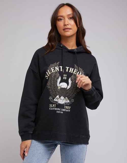 Silent Theory Ladies-Wild One Hoody Washed Black-Edge Clothing