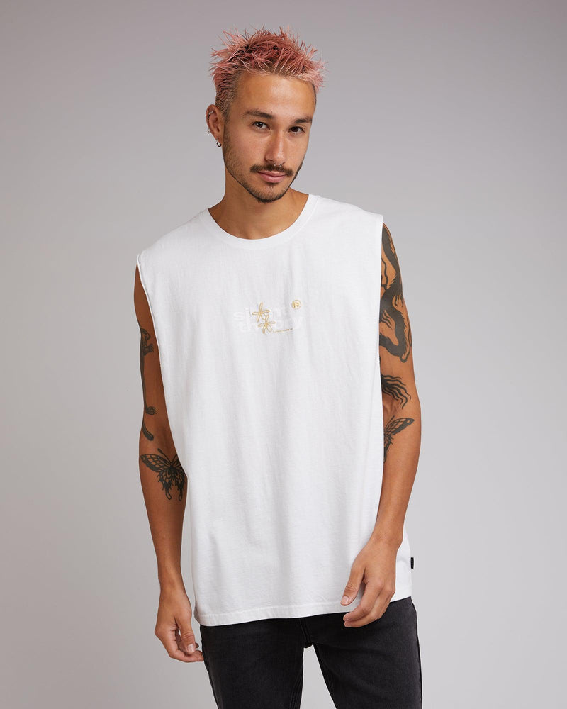 Silent Theory-Logo Muscle White-Edge Clothing