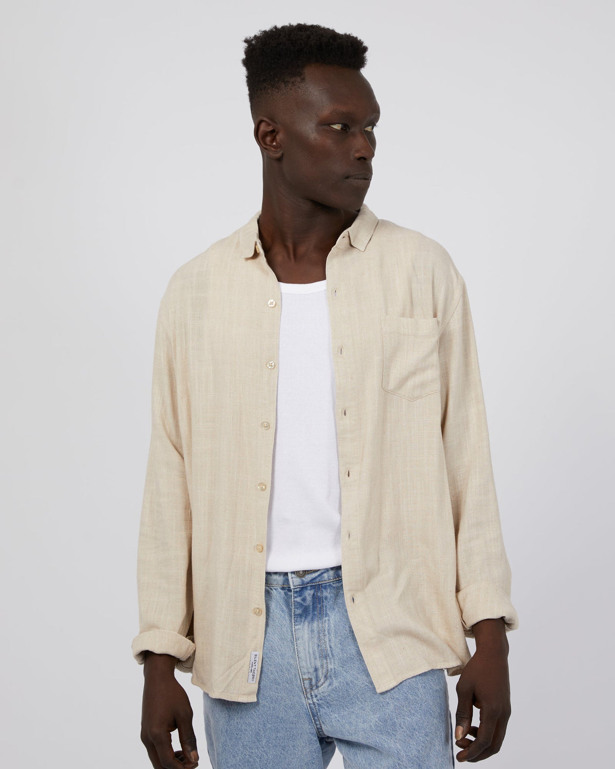 Silent Theory-Mason Linen Shirt Natural-Edge Clothing