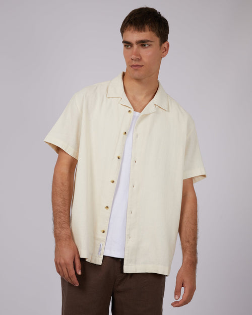 Silent Theory-Oliver Ss Shirt Beige-Edge Clothing
