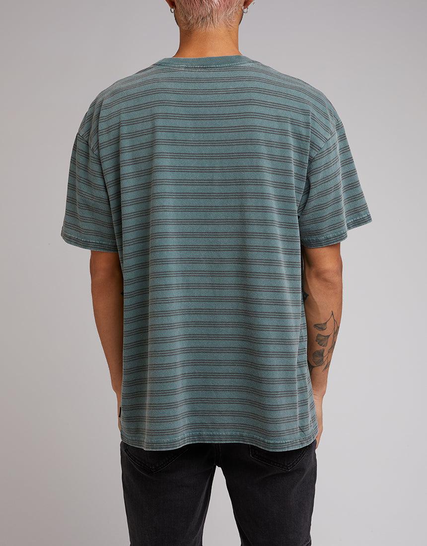 Silent Theory-Overdyed Stripe Tee Forrest-Edge Clothing