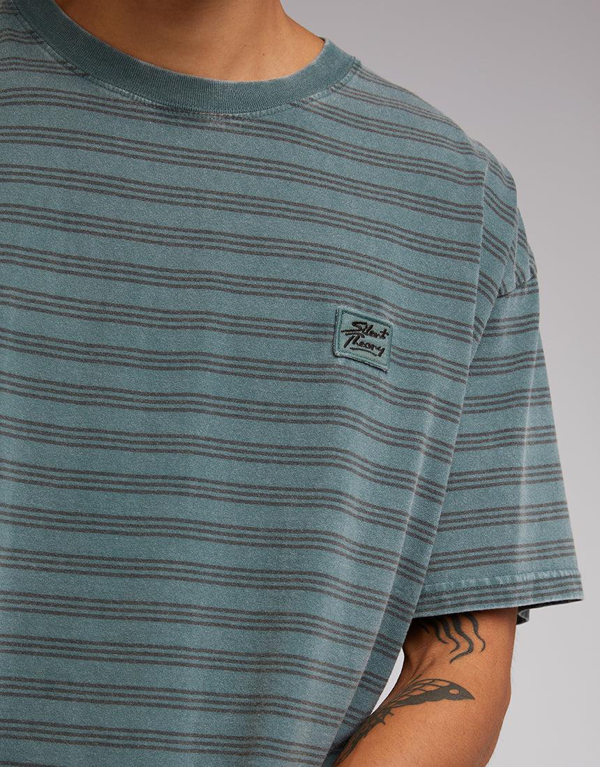 Silent Theory-Overdyed Stripe Tee Forrest-Edge Clothing