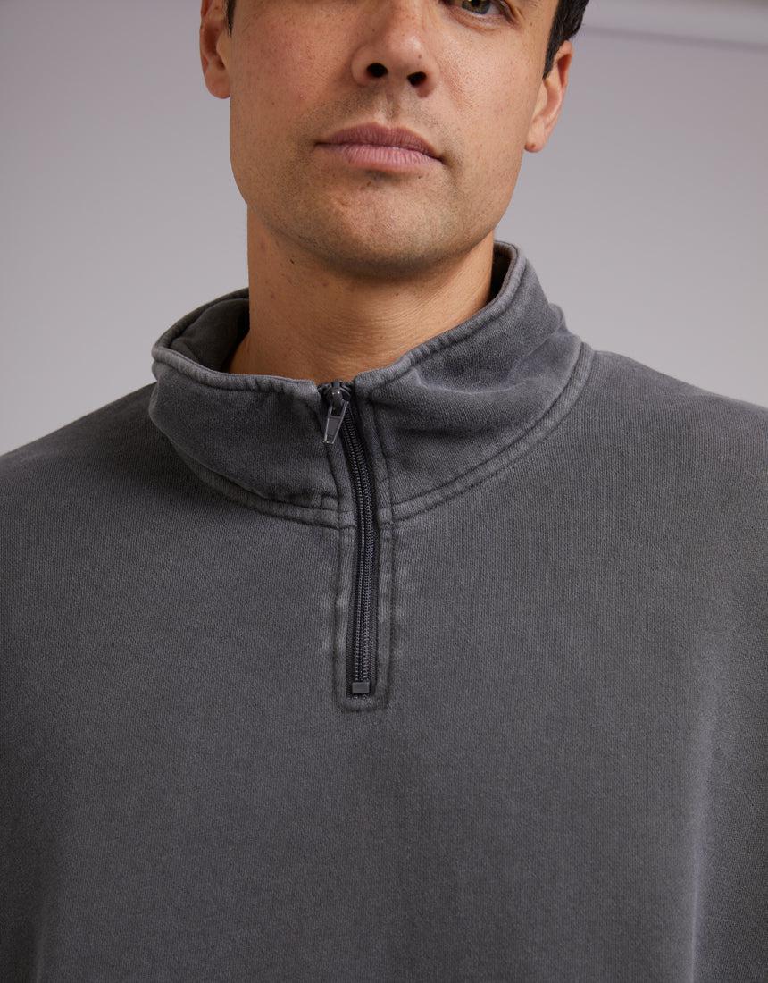 Silent Theory-Oversized 1/4 Zip Jumper Coal-Edge Clothing