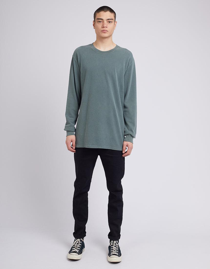 Silent Theory-Pique L/s Tee Eucalyptus-Edge Clothing