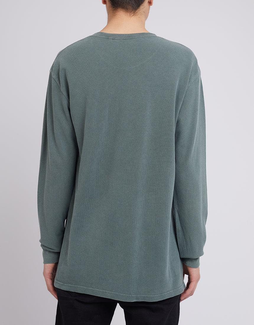 Silent Theory-Pique L/s Tee Eucalyptus-Edge Clothing