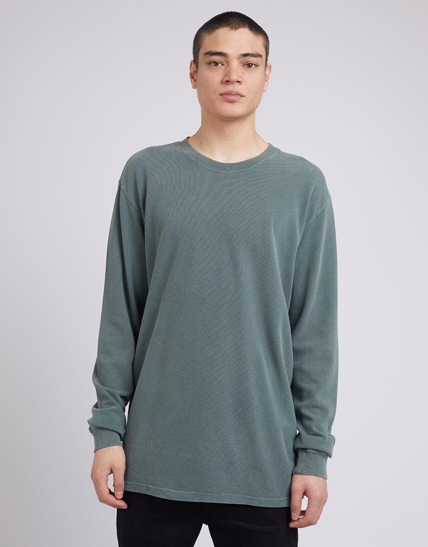 Silent Theory-Pique L/s Tee Eucalyptus-Edge Clothing