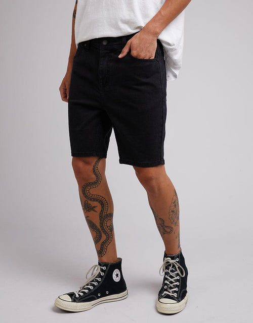 Silent Theory-Relaxed Straight Short Black-Edge Clothing
