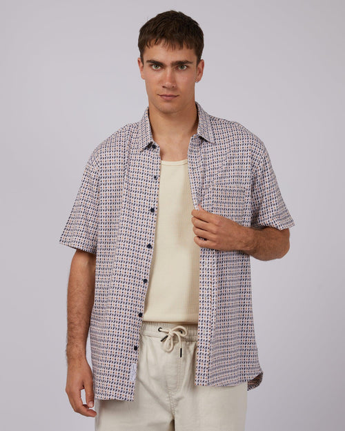 Silent Theory-Rixo Ss Shirt Houndstooth Jacquard-Edge Clothing