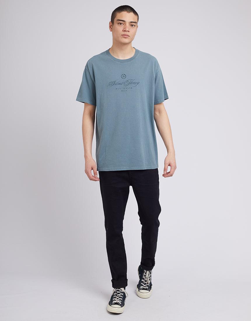 Silent Theory-Rome Box Fit Tee Green-Edge Clothing