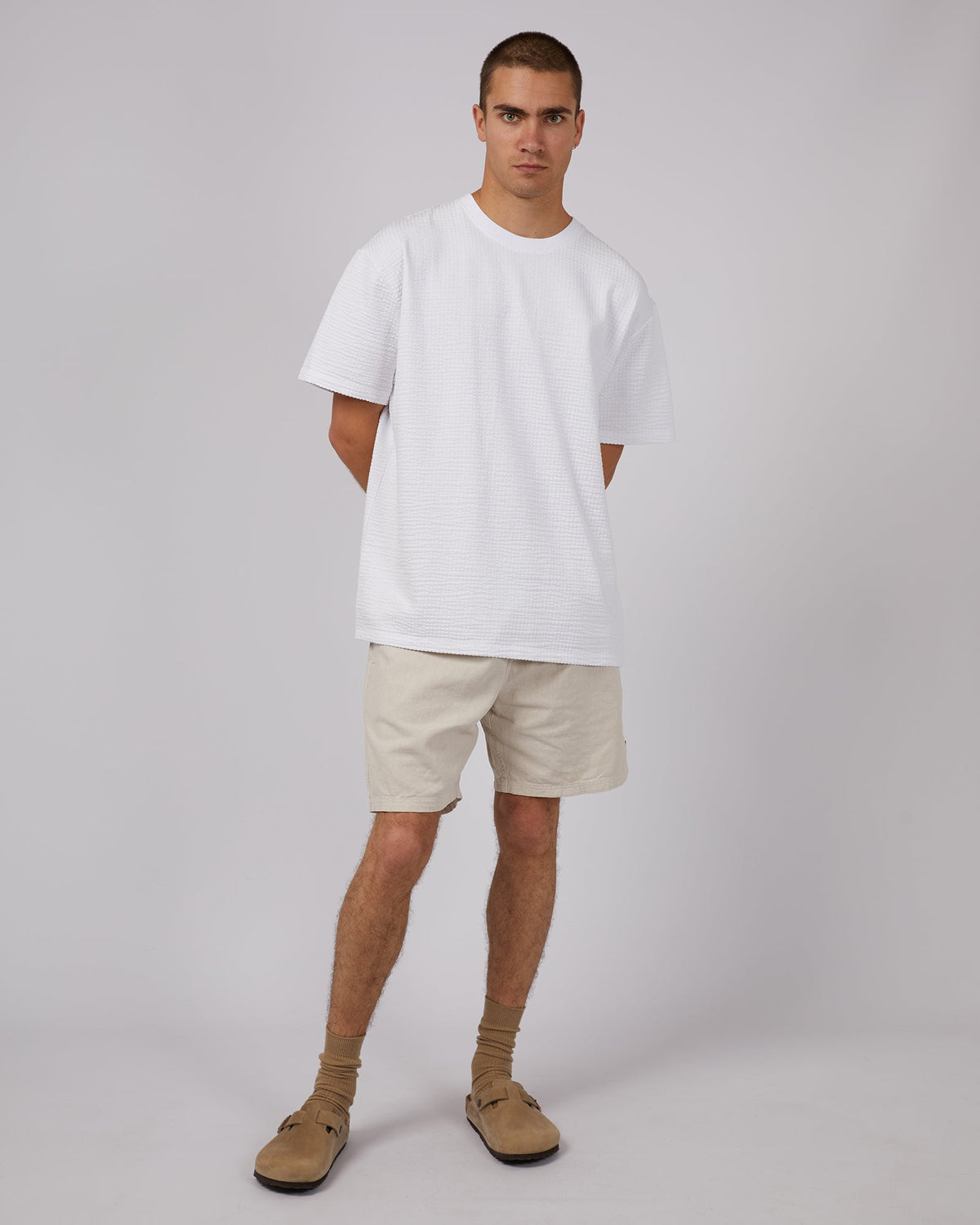 Silent Theory-Seersucker Tee White-Edge Clothing