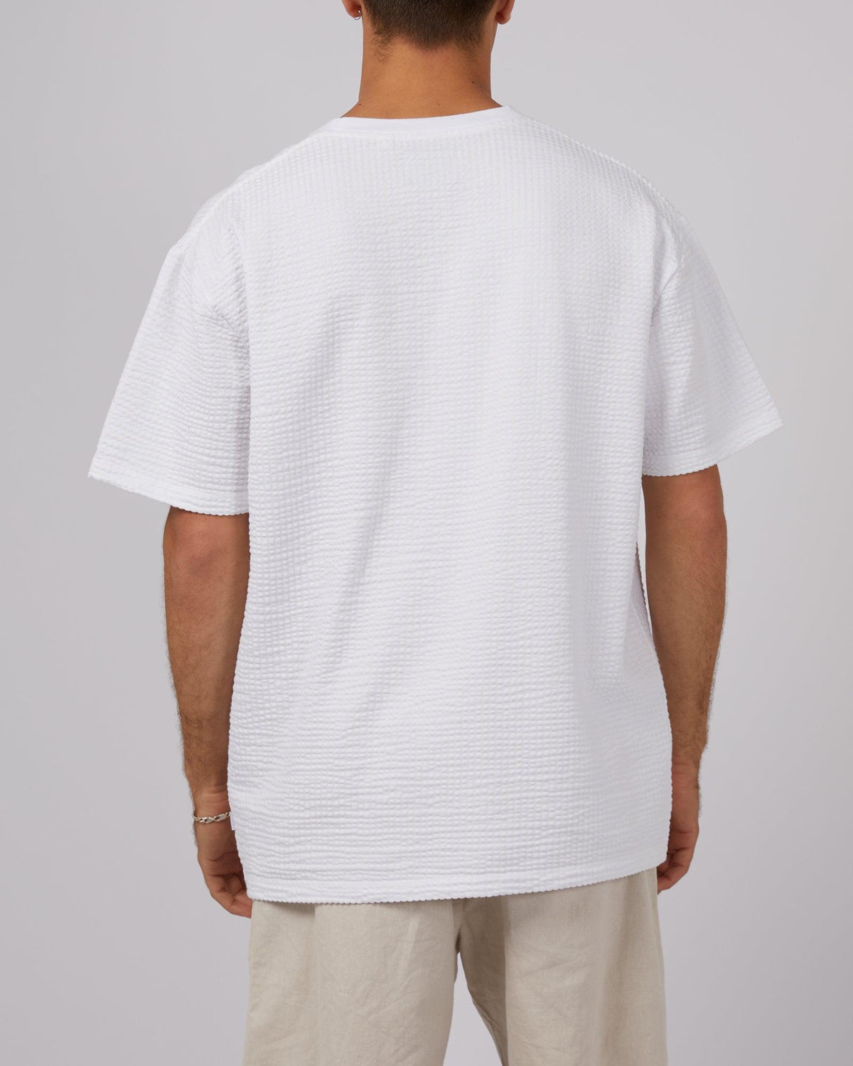 Silent Theory-Seersucker Tee White-Edge Clothing