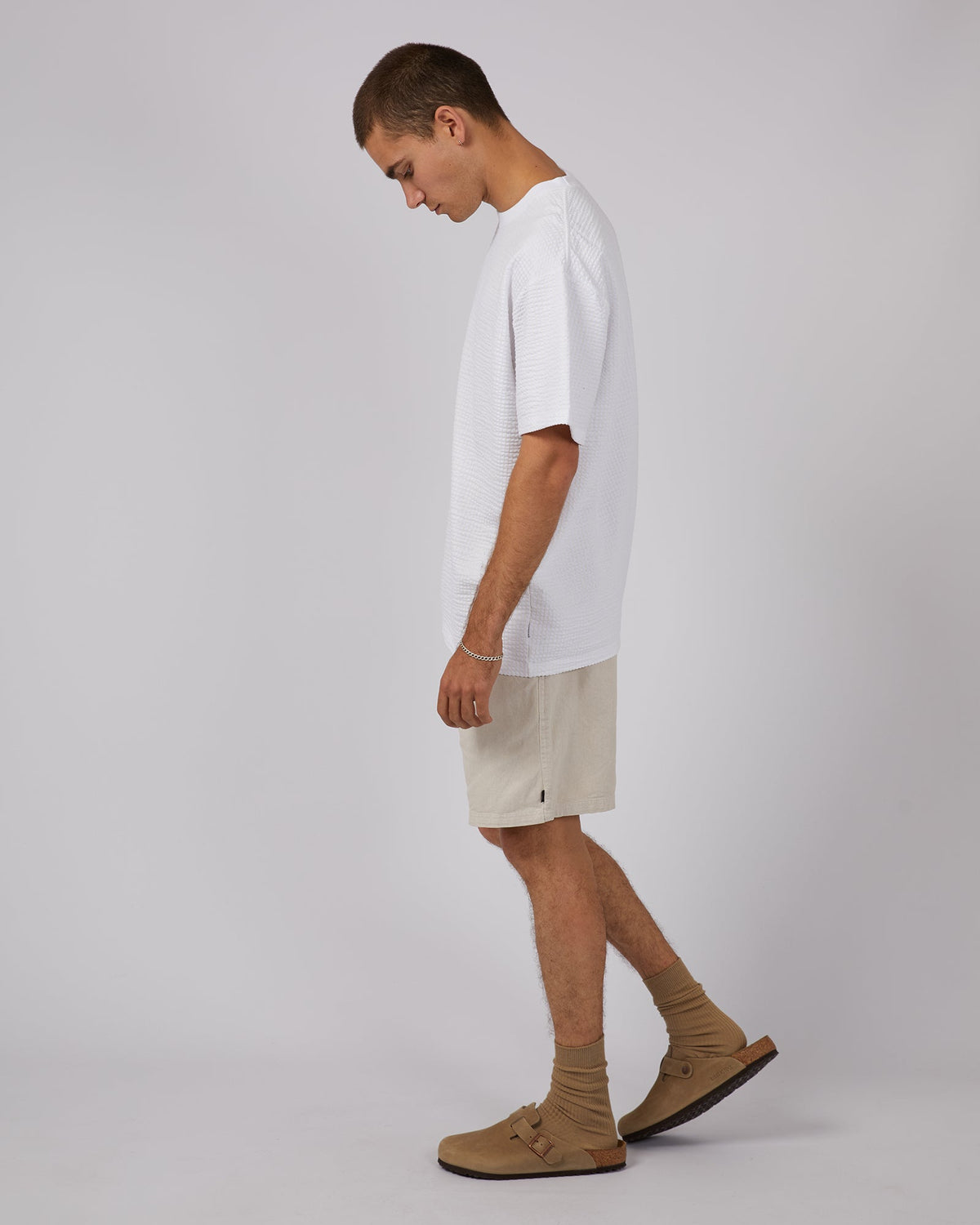 Silent Theory-Seersucker Tee White-Edge Clothing
