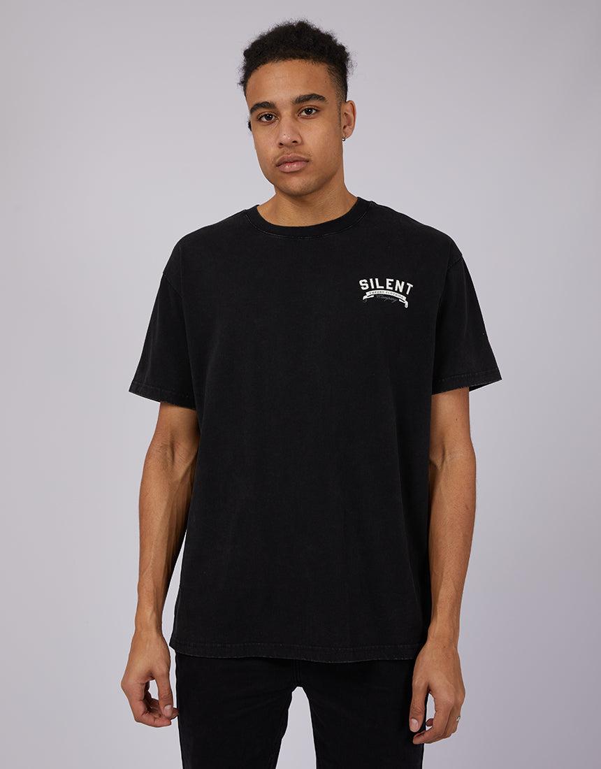 Silent Theory-Shadow Eagle Tee Washed Black-Edge Clothing