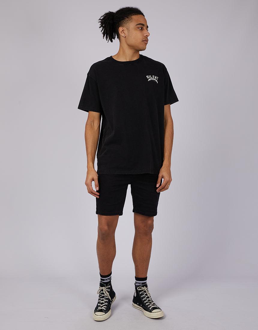 Silent Theory-Shadow Eagle Tee Washed Black-Edge Clothing