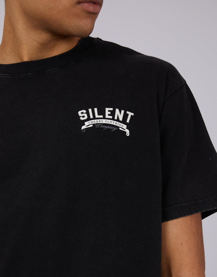 Silent Theory-Shadow Eagle Tee Washed Black-Edge Clothing