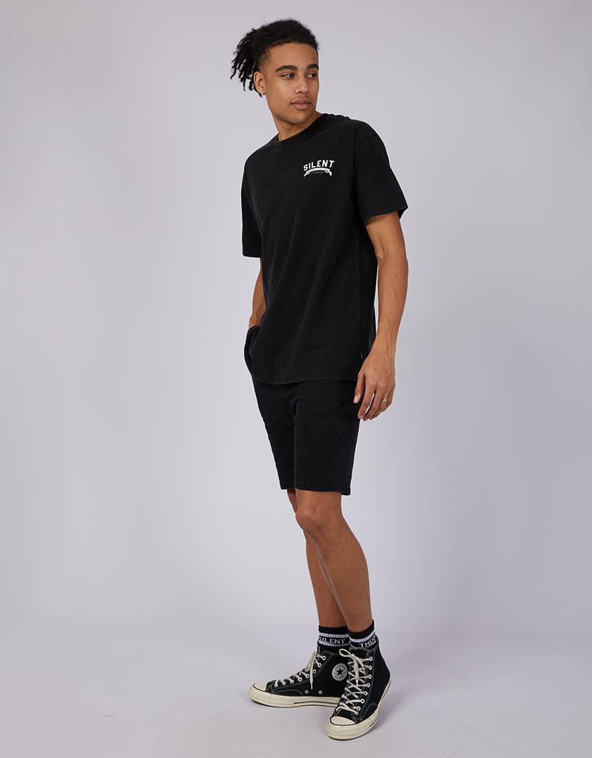 Silent Theory-Shadow Eagle Tee Washed Black-Edge Clothing
