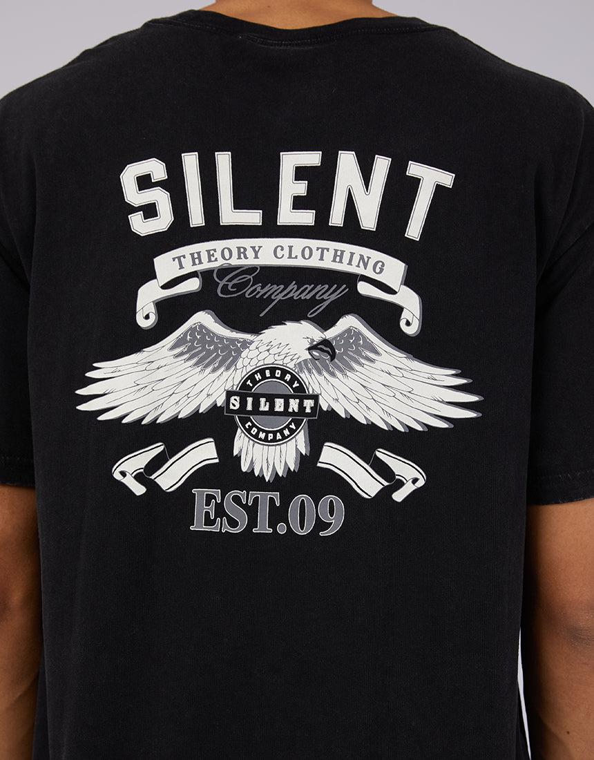 Silent Theory-Shadow Eagle Tee Washed Black-Edge Clothing