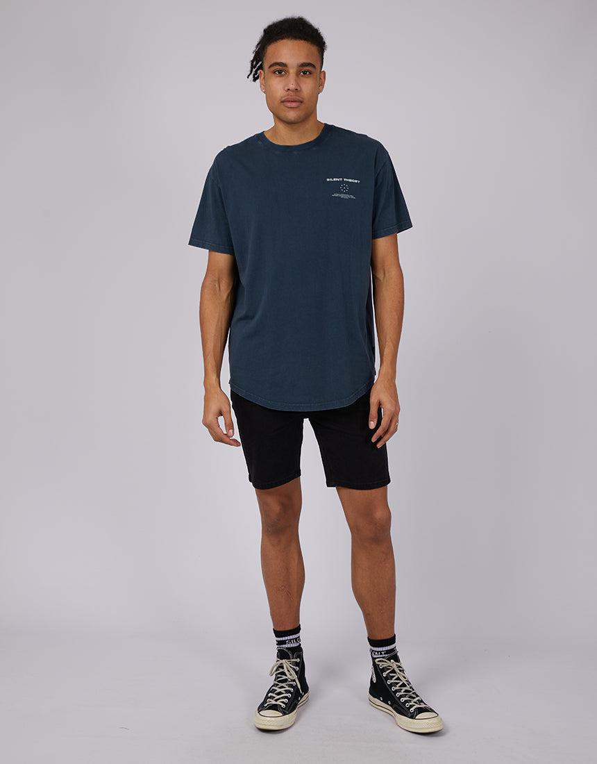 Silent Theory-Shredder Tail Tee Navy-Edge Clothing