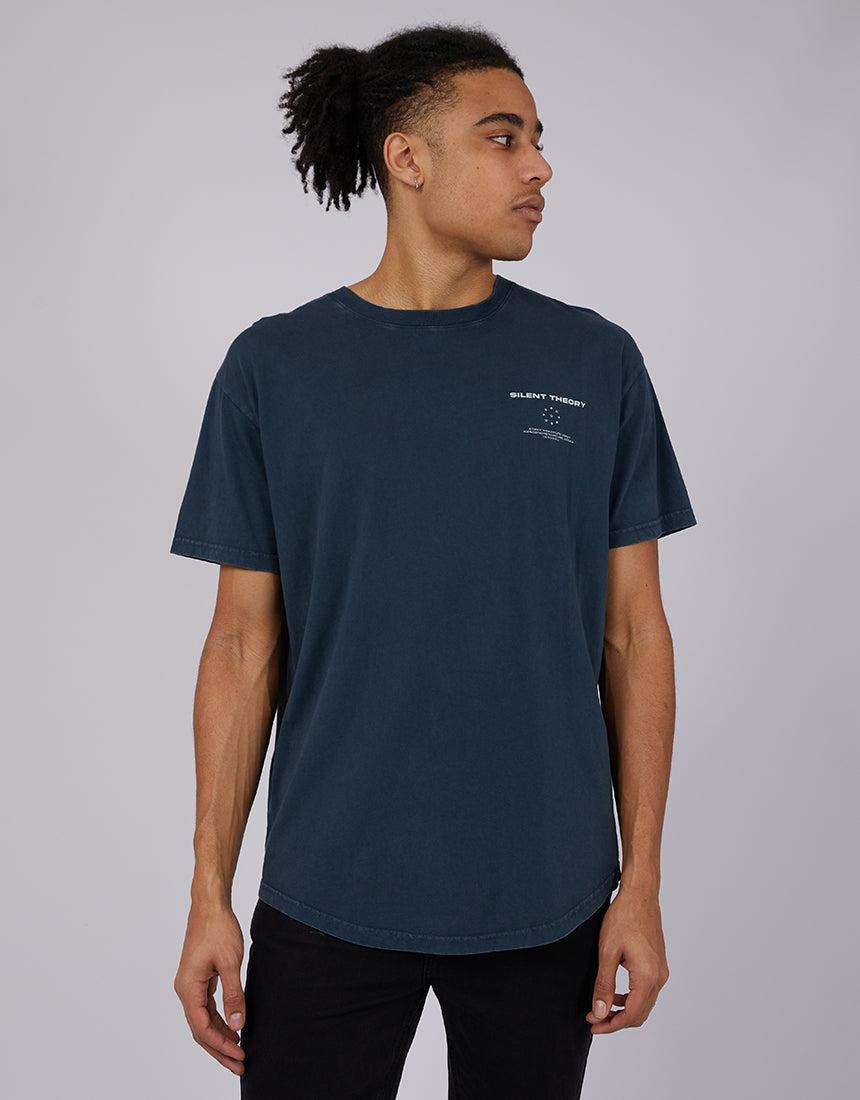 Silent Theory-Shredder Tail Tee Navy-Edge Clothing