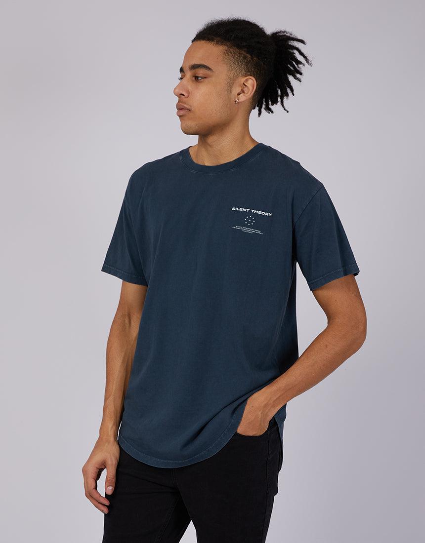 Silent Theory-Shredder Tail Tee Navy-Edge Clothing