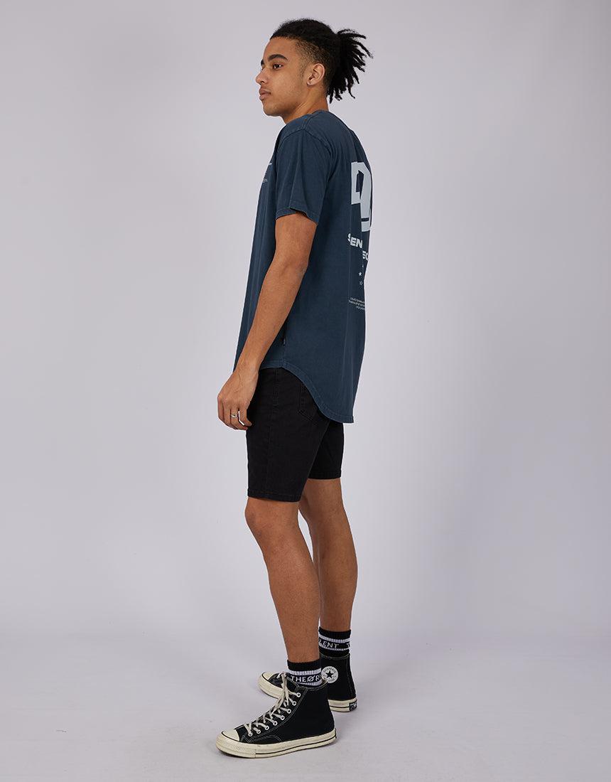Silent Theory-Shredder Tail Tee Navy-Edge Clothing