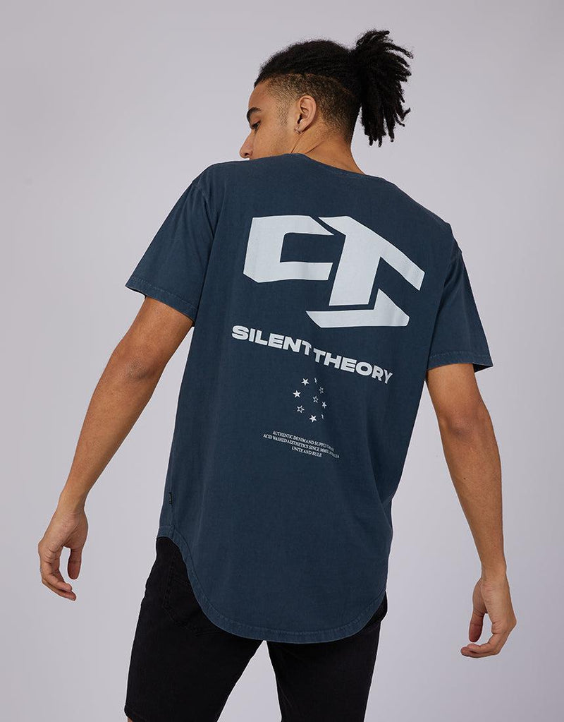 Silent Theory-Shredder Tail Tee Navy-Edge Clothing