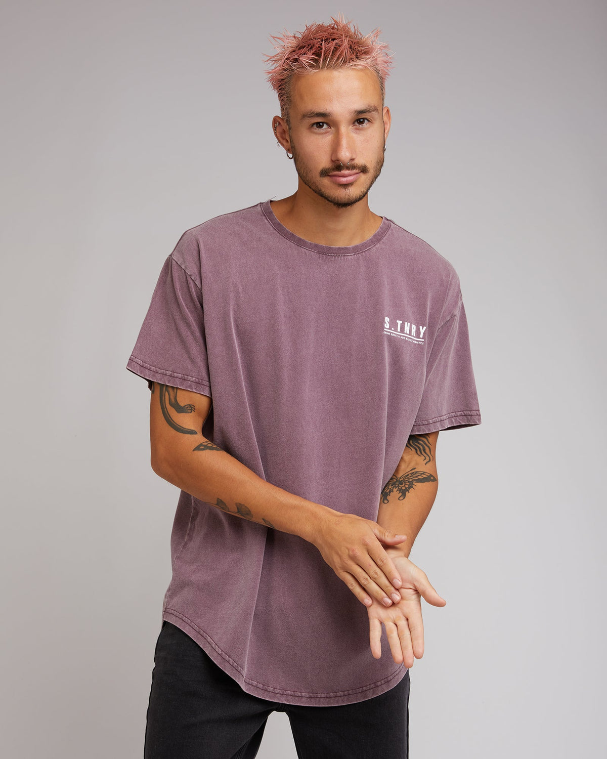 Silent Theory-Slow Down Tee Burgundy-Edge Clothing