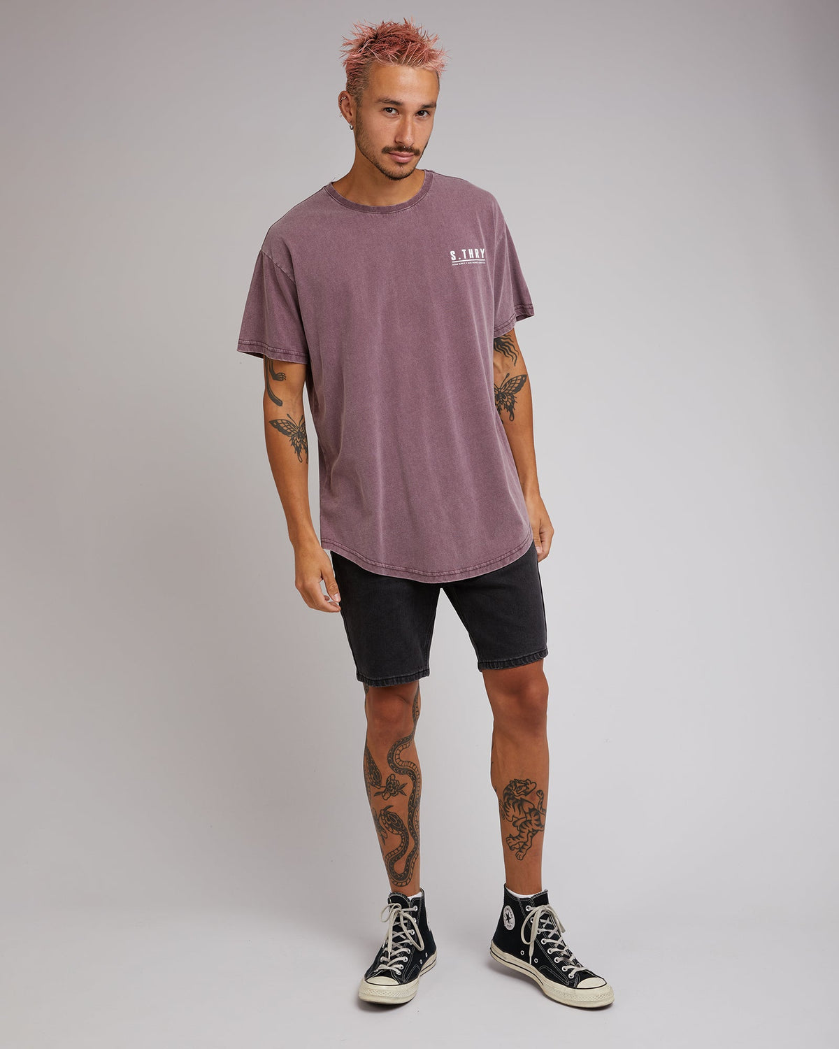 Silent Theory-Slow Down Tee Burgundy-Edge Clothing