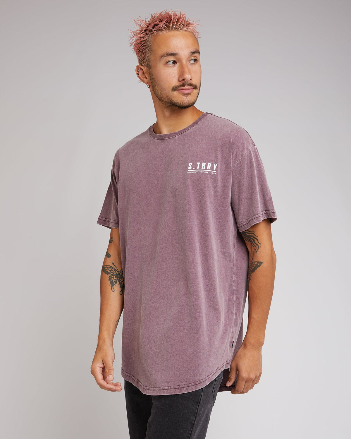 Silent Theory-Slow Down Tee Burgundy-Edge Clothing
