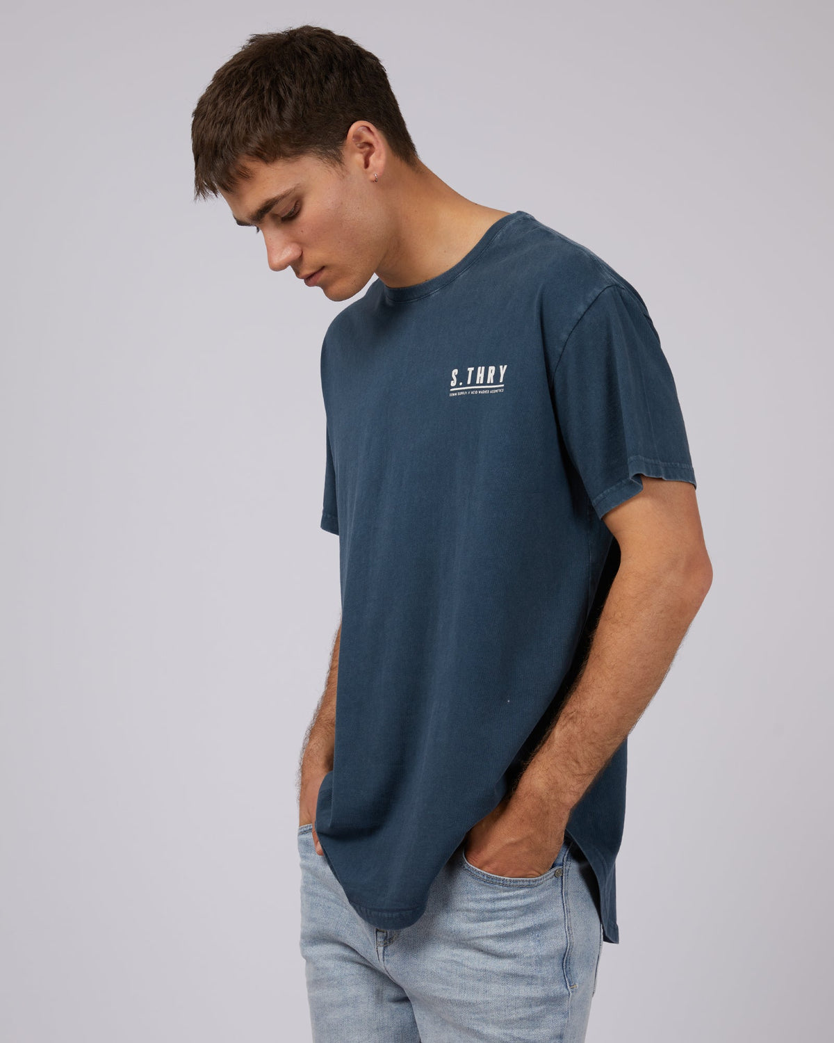 Silent Theory-Slow Down Tee Navy-Edge Clothing