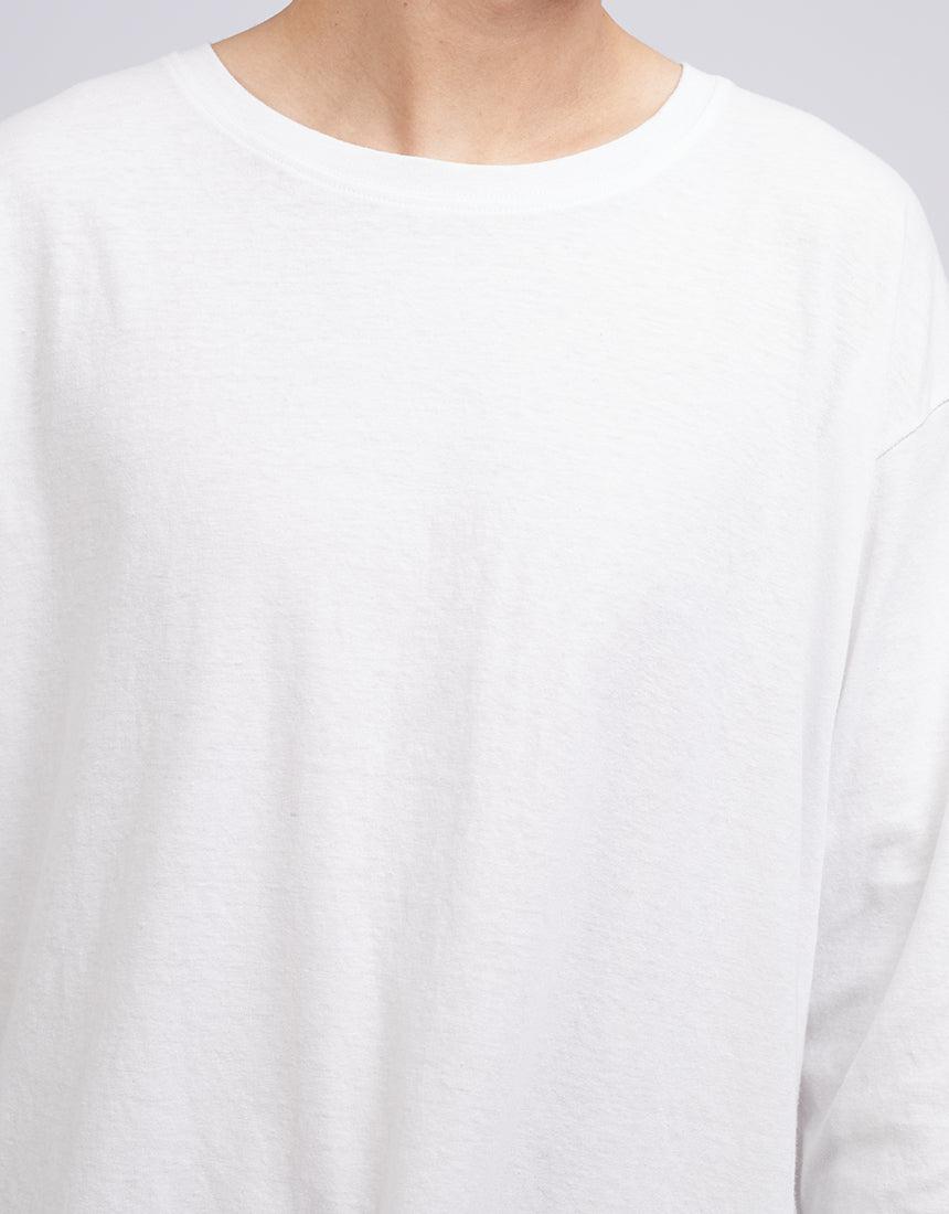 Silent Theory-Standard Fit Linen Ls Tee White-Edge Clothing