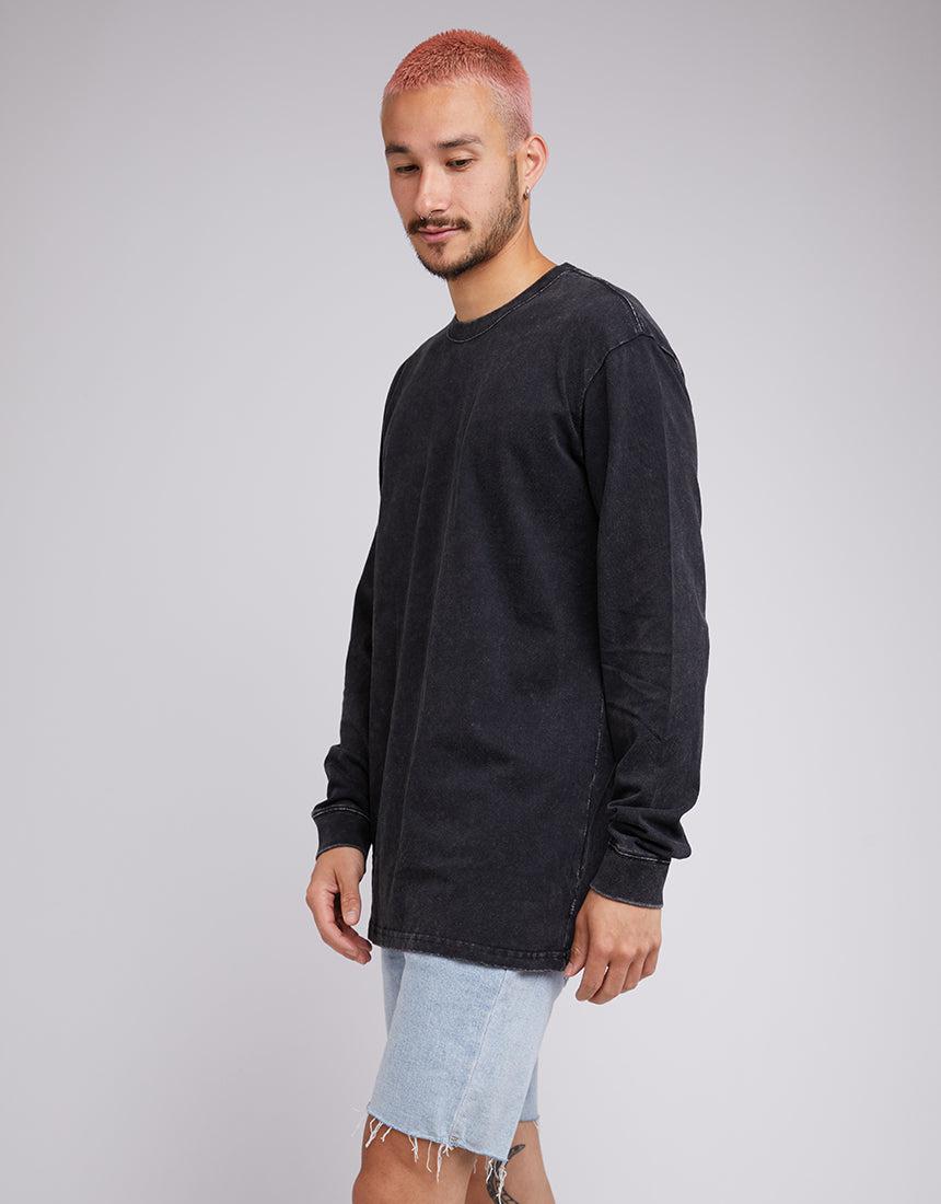 Silent Theory-Standard Fit L/s Tee Washed Black-Edge Clothing