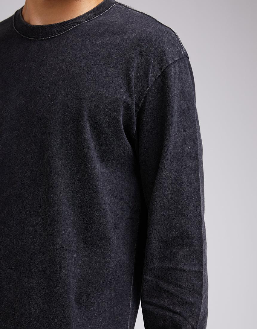 Silent Theory-Standard Fit L/s Tee Washed Black-Edge Clothing