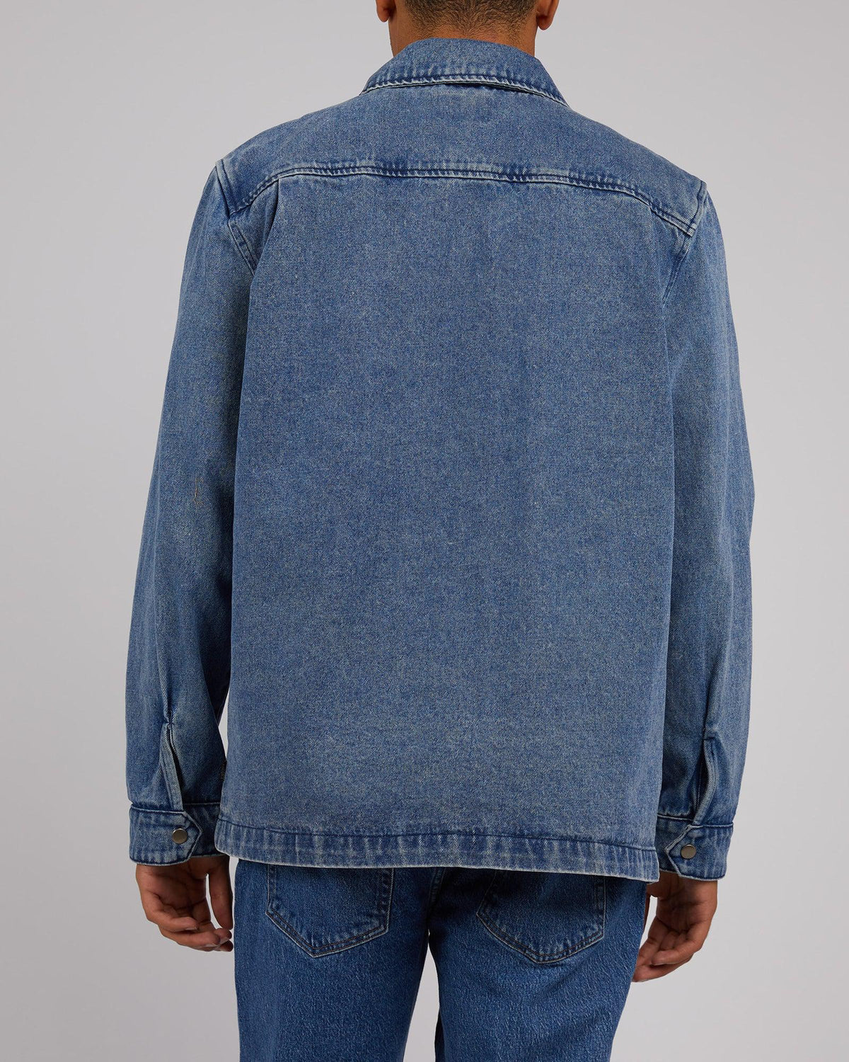 Silent Theory-Stinger Denim Jacket Mid Blue-Edge Clothing