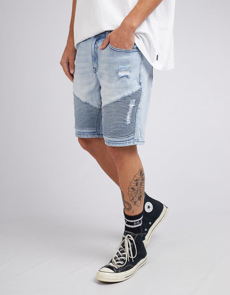 Silent Theory-Strung Out Moto Short Demo Blue-Edge Clothing