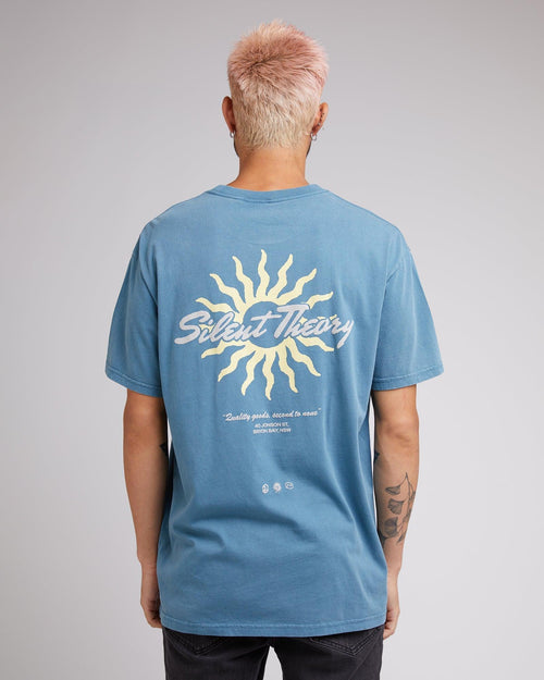 Silent Theory-Sun Rays Tee Ocean Blue-Edge Clothing