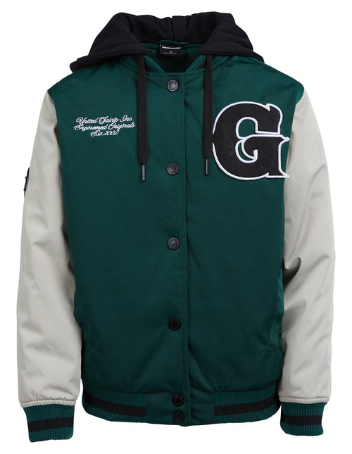St Goliath 8-16-Teen Varsity Bomber Jacket Green-Edge Clothing