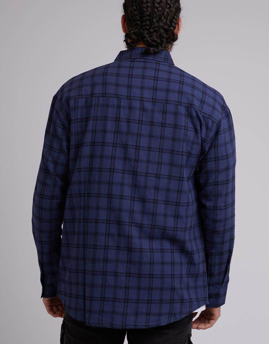 St. Goliath-Ohio Check Ls Shirt Blue-Edge Clothing