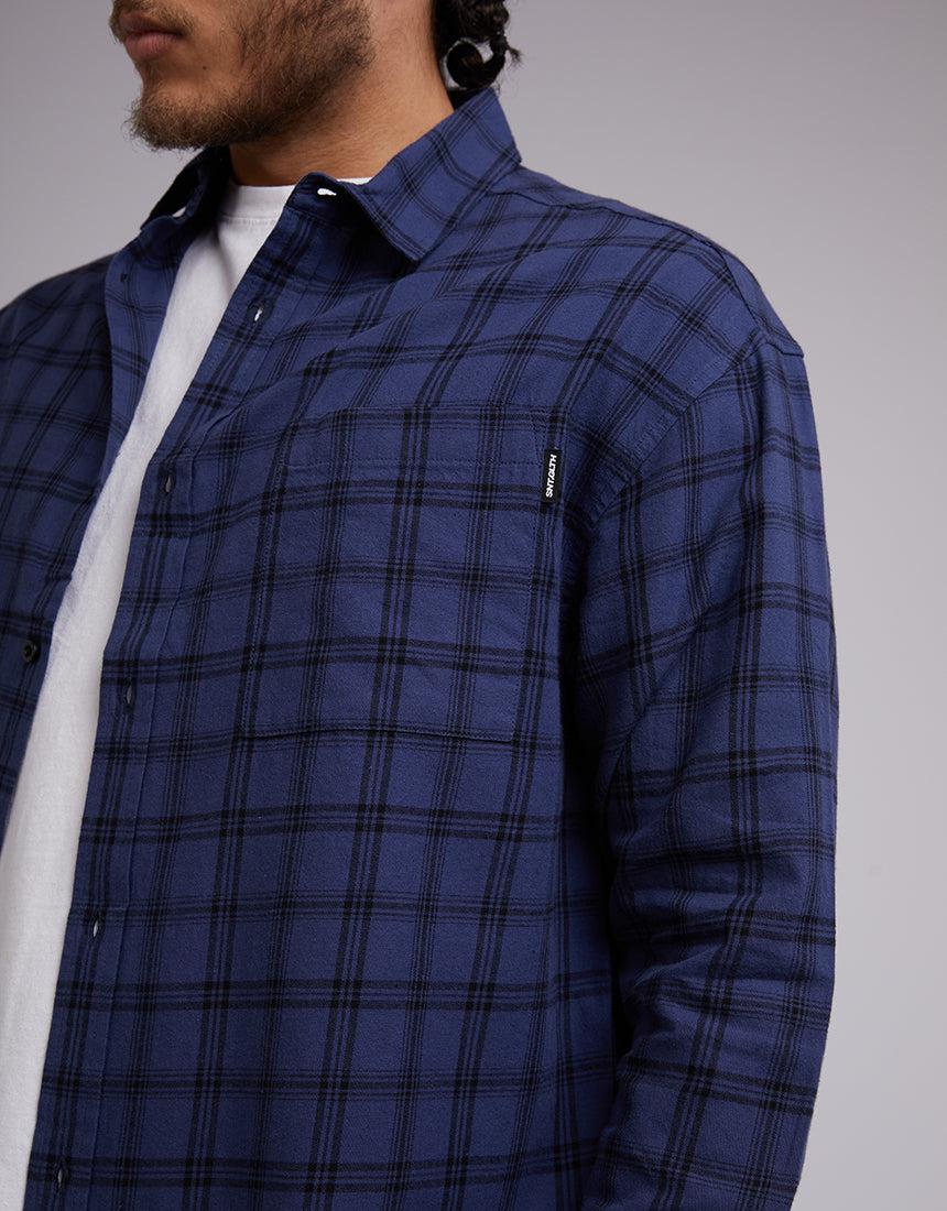St. Goliath-Ohio Check Ls Shirt Blue-Edge Clothing