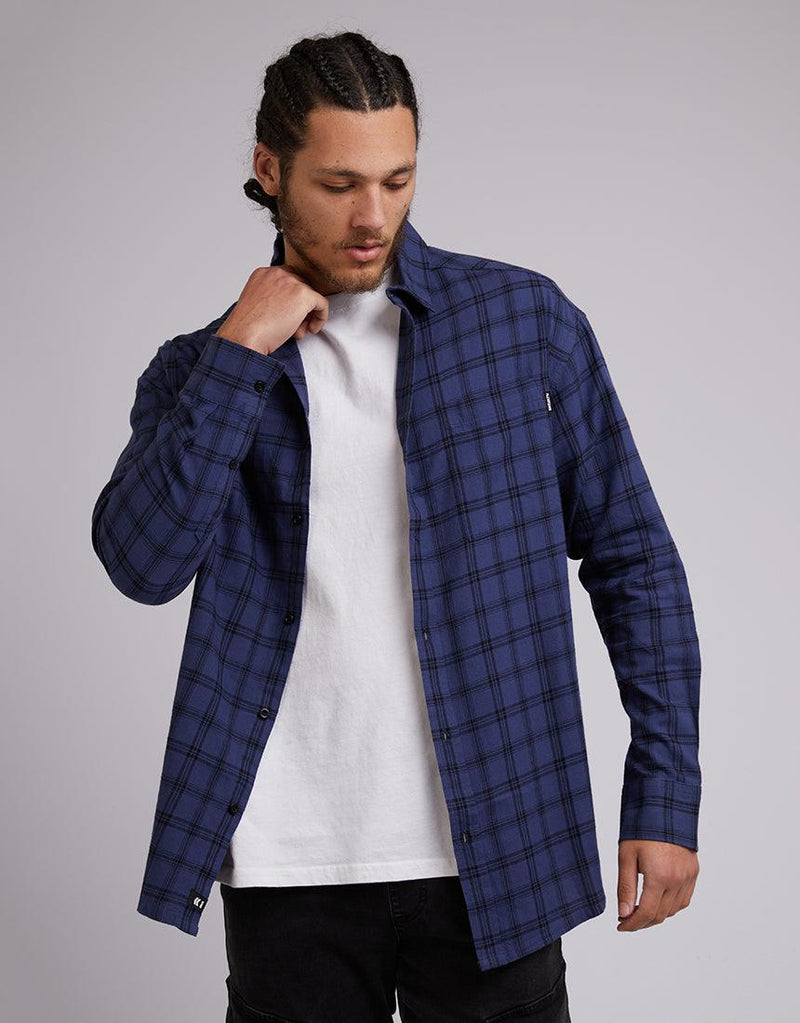 St. Goliath-Ohio Check Ls Shirt Blue-Edge Clothing