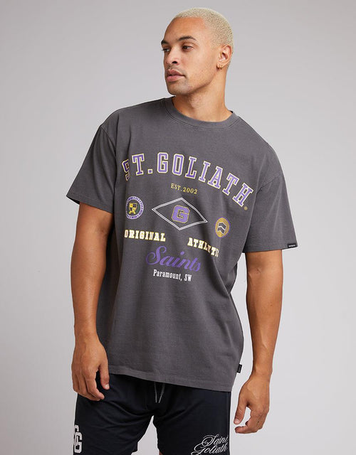 St. Goliath-Stacked Tee Charcoal-Edge Clothing